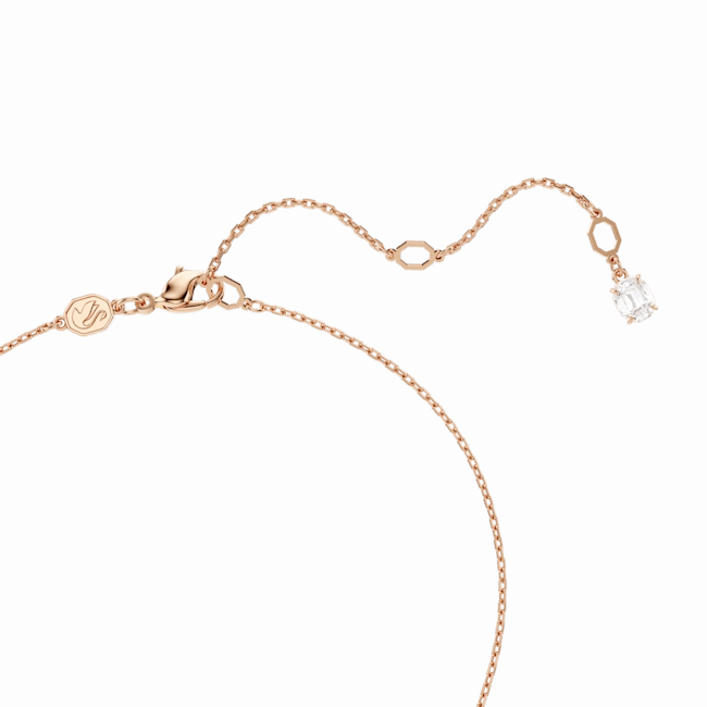 Swarovski Hyperbola necklace pendant Mixed cuts, White, Rose gold-tone plated