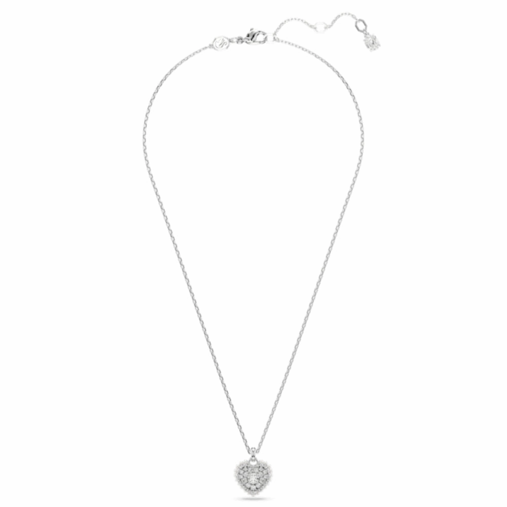 Swarovski Hyperbola pendant Heart Necklace, White, Rhodium plated