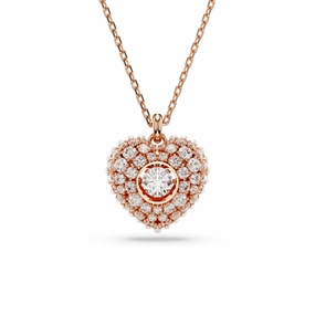 Swarovski Hyperbola pendant Heart Necklace, White, Rose gold-tone plated fashion-jewelry  