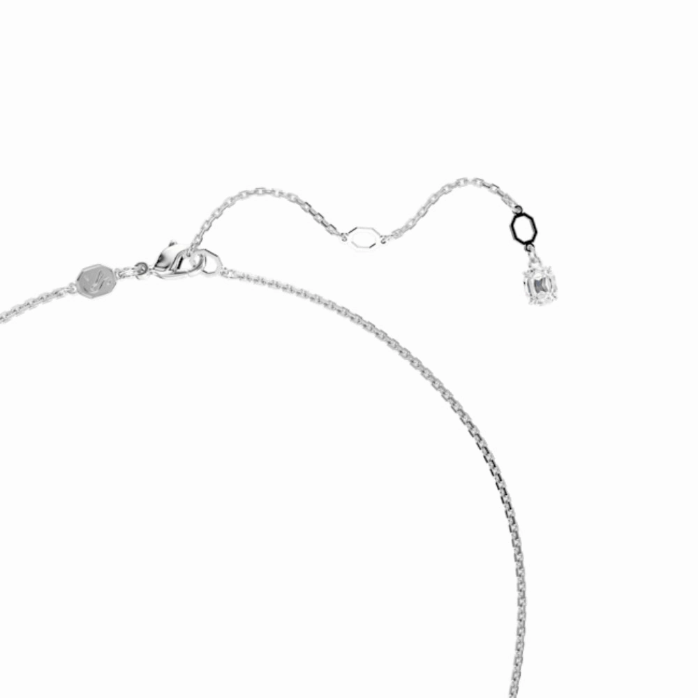 Swarovski Hyperbola pendant Mixed cuts, Infinity Necklace, White, Rhodium plated