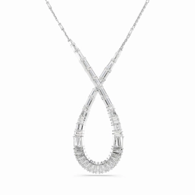 Swarovski Hyperbola pendant Mixed cuts, Infinity Necklace, White, Rhodium plated fashion-jewelry  