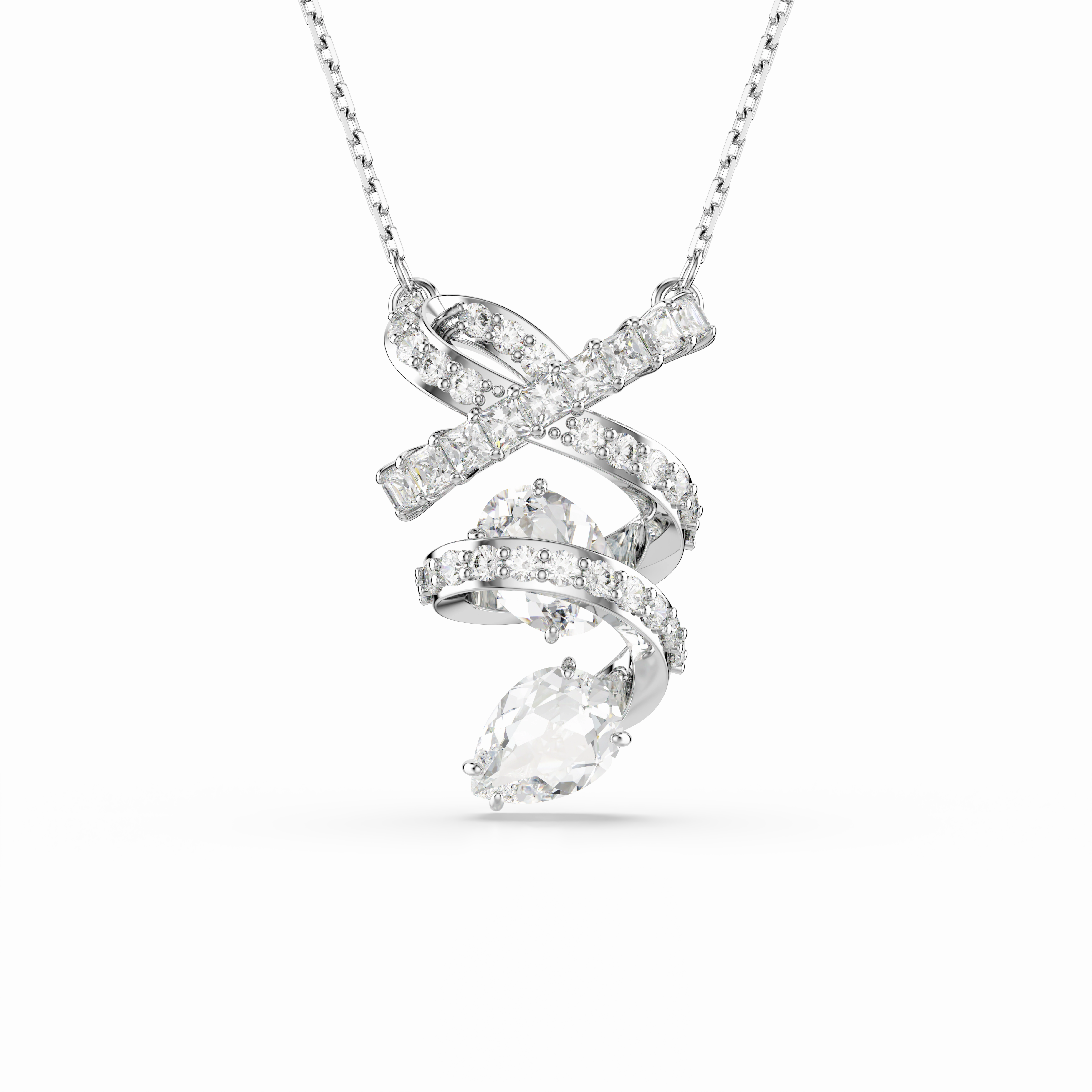 Swarovski Hyperbola Pendant Mixed Cuts White Rhodium Plated fashion-jewelry  