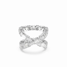 Swarovski Hyperbola Ring Infinity, White, Silver-tone finish fashion-jewelry  