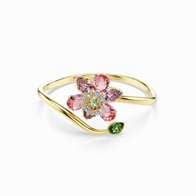 Swarovski Idyllia Bangle Mixed Cuts Flower Multicolored Gold-Tone Plated fashion-jewelry  