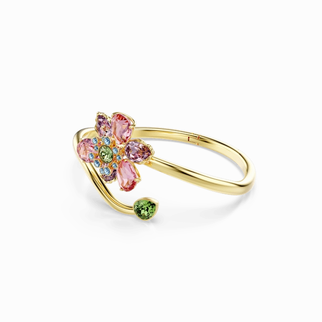 Swarovski Idyllia Bangle Mixed Cuts Flower Multicolored Gold-Tone Plated