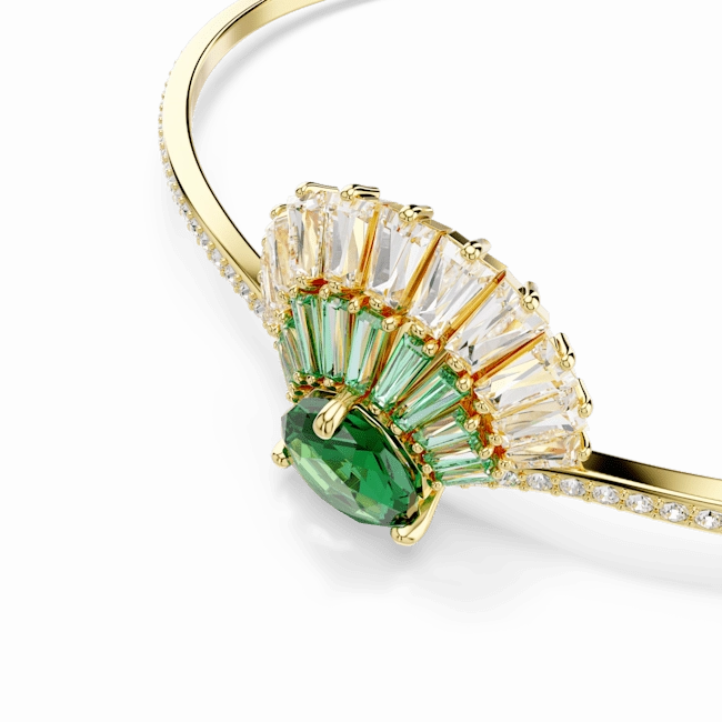 Swarovski Idyllia Bangle Mixed Cuts Shell Green Gold-Tone Plated