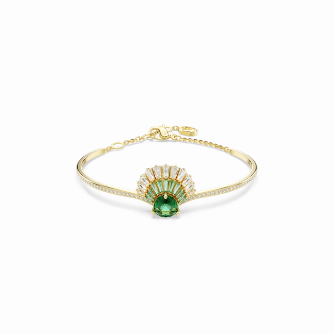 Swarovski Idyllia Bangle Mixed Cuts Shell Green Gold-Tone Plated fashion-jewelry  