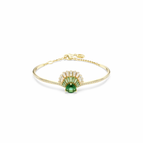 Swarovski Idyllia Bangle Mixed Cuts Shell Green Gold-Tone Plated fashion-jewelry  