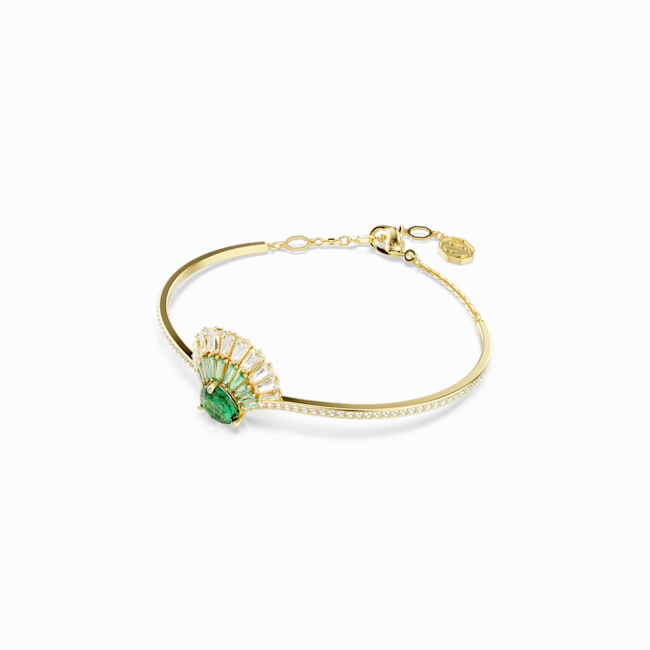 Swarovski Idyllia Bangle Mixed Cuts Shell Green Gold-Tone Plated