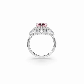 Swarovski Idyllia Cocktail Ring Mixed cuts Shell  Pink Rhodium plated fashion-jewelry  