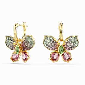 Swarovski Idyllia Drop Earrings Mixed cuts Pav Butterfly Multicolored Gold-tone plated fashion-jewelry  