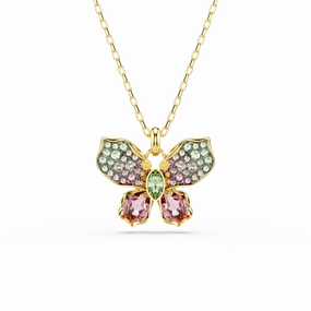 Swarovski Idyllia pendant Mixed cuts Pav Butterfly Multicolored Gold-tone plated fashion-jewelry  