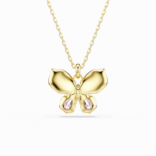 Swarovski Idyllia pendant Mixed cuts Pav Butterfly Multicolored Gold-tone plated