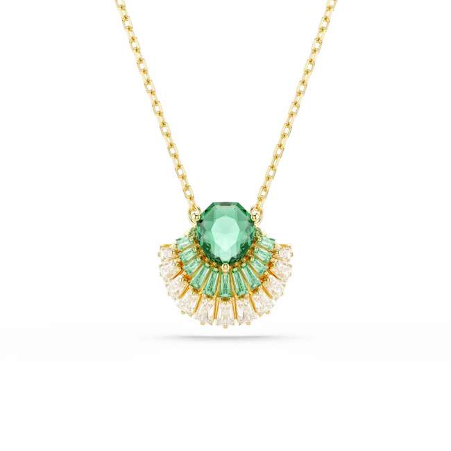 Swarovski Idyllia pendant Mixed cuts Shell Green Gold-tone plated fashion-jewelry  