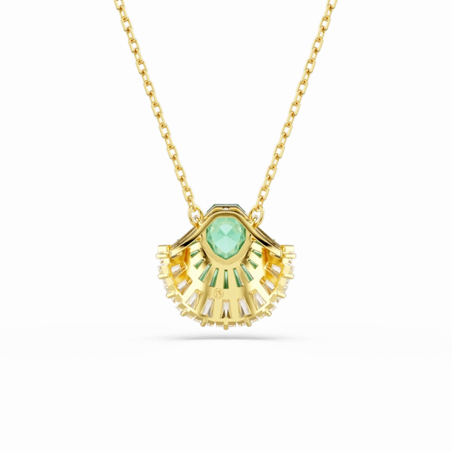 Swarovski Idyllia pendant Mixed cuts Shell Green Gold-tone plated