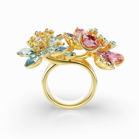 Swarovski Idyllia Ring Mixed cuts Flower Multicolored Gold-tone plated fashion-jewelry  