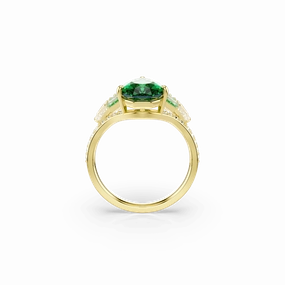 Swarovski Idyllia Ring Mixed Cuts Shell Green Gold-Tone Plated fashion-jewelry  
