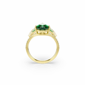 Swarovski Idyllia Ring Mixed Cuts Shell Green Gold-Tone Plated fashion-jewelry  