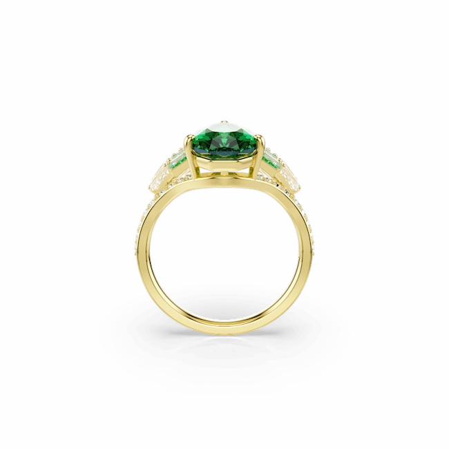 Swarovski Idyllia Ring Mixed Cuts Shell Green Gold-Tone Plated fashion-jewelry  