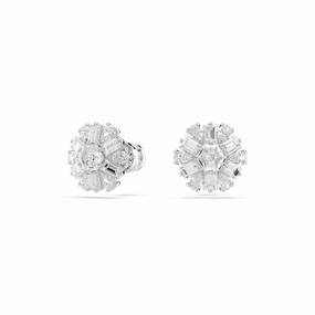 Swarovski Idyllia Stud Earrings Mixed cuts, Snowflake, White, Rhodium plated fashion-jewelry  