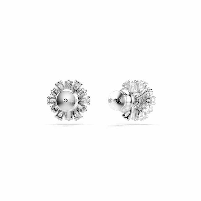 Swarovski Idyllia Stud Earrings Mixed cuts, Snowflake, White, Rhodium plated