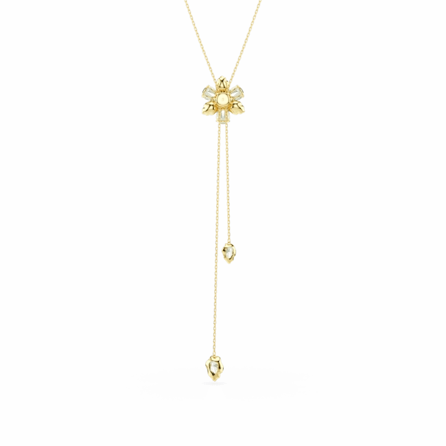 Swarovski Idyllia Y pendant Mixed cuts Flower Multicolored Gold-tone plated