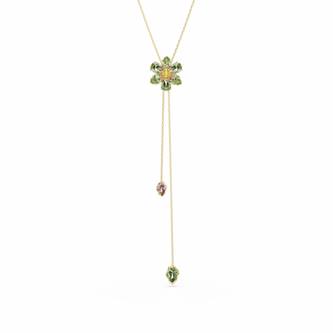 Swarovski Idyllia Y pendant Mixed cuts Flower Multicolored Gold-tone plated fashion-jewelry  