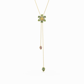 Swarovski Idyllia Y pendant Mixed cuts Flower Multicolored Gold-tone plated fashion-jewelry  