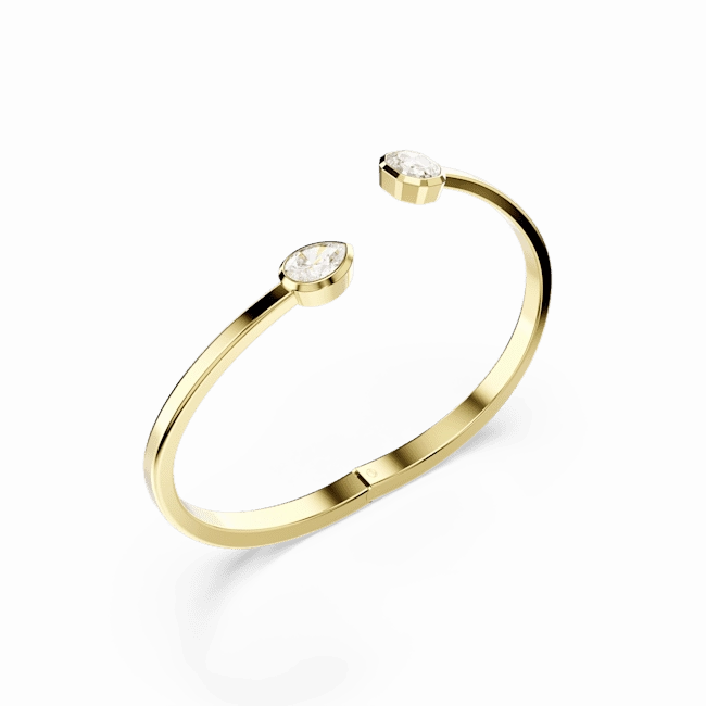 Swarovski Imber Bangle Mixed Cuts White Gold-Tone Plated
