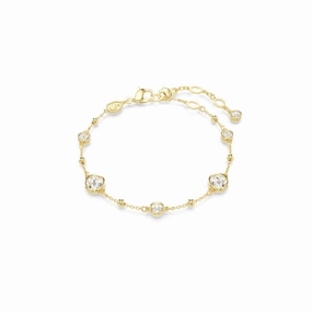 Swarovski Imber Bracelet Round cut, White, Gold-tone plated fashion-jewelry  
