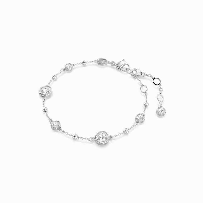 Swarovski Imber Bracelet Round cut, White, Rhodium plated, Medium fashion-jewelry  
