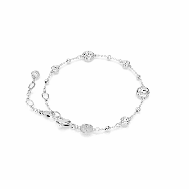 Swarovski Imber Bracelet Round cut, White, Rhodium plated, Medium