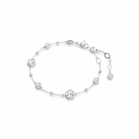 Swarovski Imber Bracelet Round cut, White, Rhodium plated, Medium fashion-jewelry  