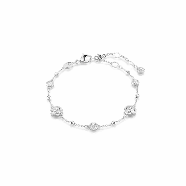 Swarovski Imber Bracelet Round cut, White, Rhodium plated, Medium