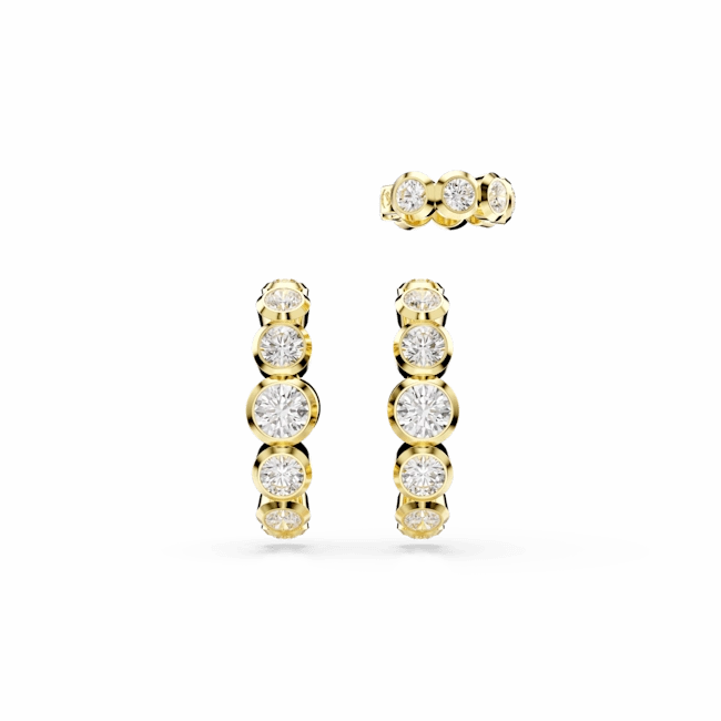 Swarovski Imber Ear Cuff Set (3) Round cut White Gold-tone plated