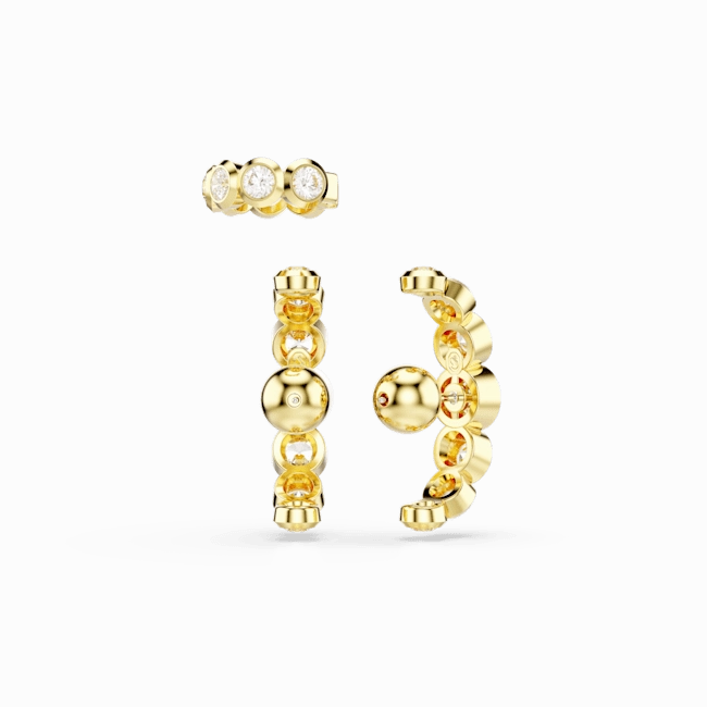 Swarovski Imber Ear Cuff Set (3) Round cut White Gold-tone plated