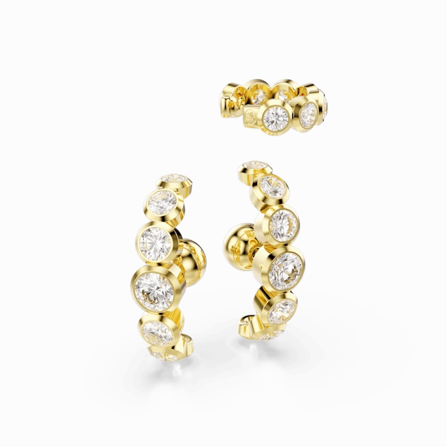 Swarovski Imber Ear Cuff Set (3) Round cut White Gold-tone plated