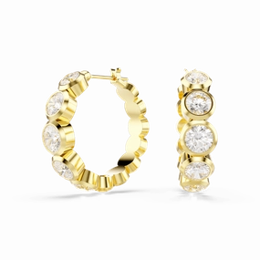 Swarovski Imber Hoop Earrings Round cut White Gold-tone plated fashion-jewelry  
