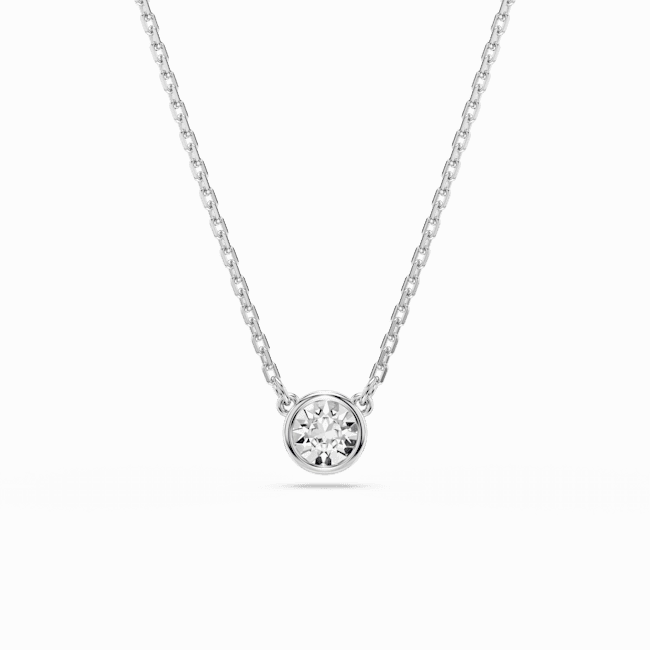 Swarovski Imber necklace pendant Round cut, White, Rhodium plated fashion-jewelry  