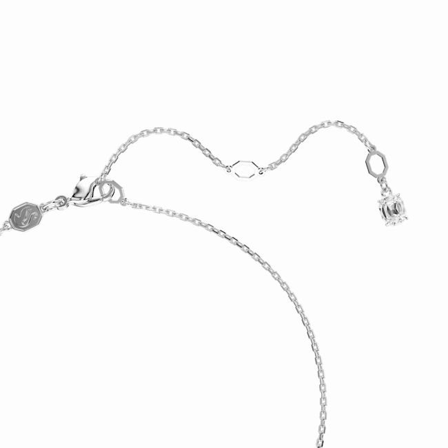 Swarovski Imber necklace pendant Round cut, White, Rhodium plated