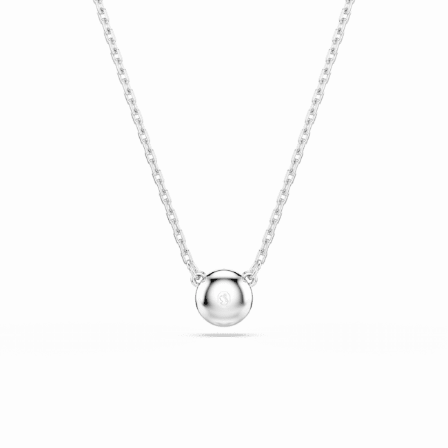 Swarovski Imber necklace pendant Round cut, White, Rhodium plated