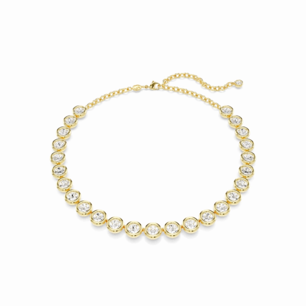 Swarovski Imber Necklace Round cut, White, Gold-tone plated fashion-jewelry  