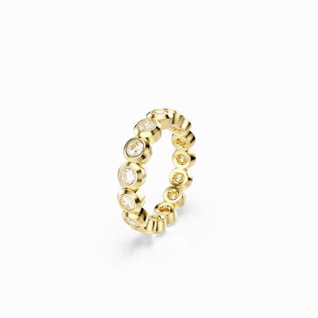 Swarovski Imber Ring Round cut White Gold-tone plated