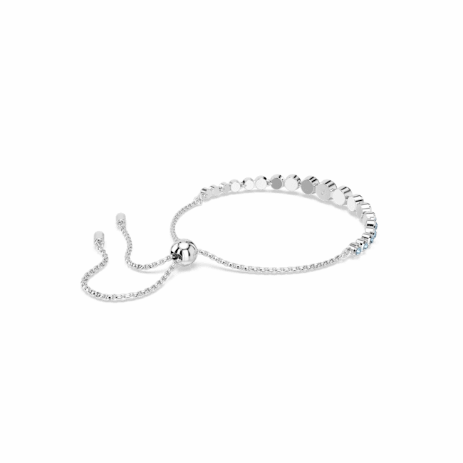 Swarovski Imber Tennis Bracelet Mixed Round Cuts Blue Rhodium Plated