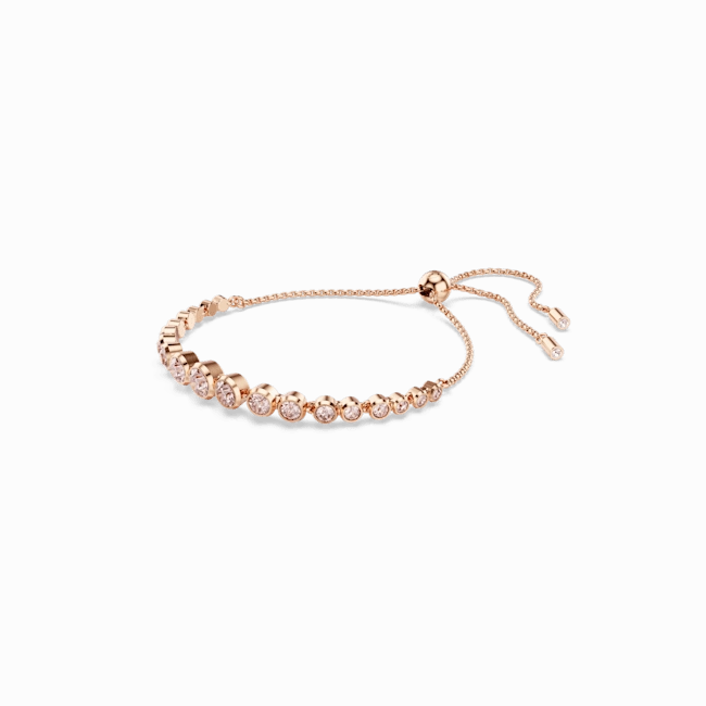 Swarovski Imber Tennis Bracelet Mixed Round Cuts Pink Rose Gold-Tone Plated