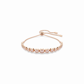 Swarovski Imber Tennis Bracelet Mixed Round Cuts Pink Rose Gold-Tone Plated fashion-jewelry  