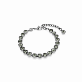 Swarovski Imber Tennis Bracelet Round cut, Black, Ruthenium plated, Medium fashion-jewelry  