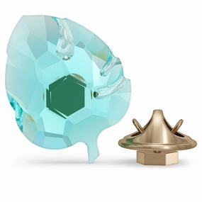 Swarovski Jungle Beats Leaf Magnet Ornament Blue Small fashion-jewelry  