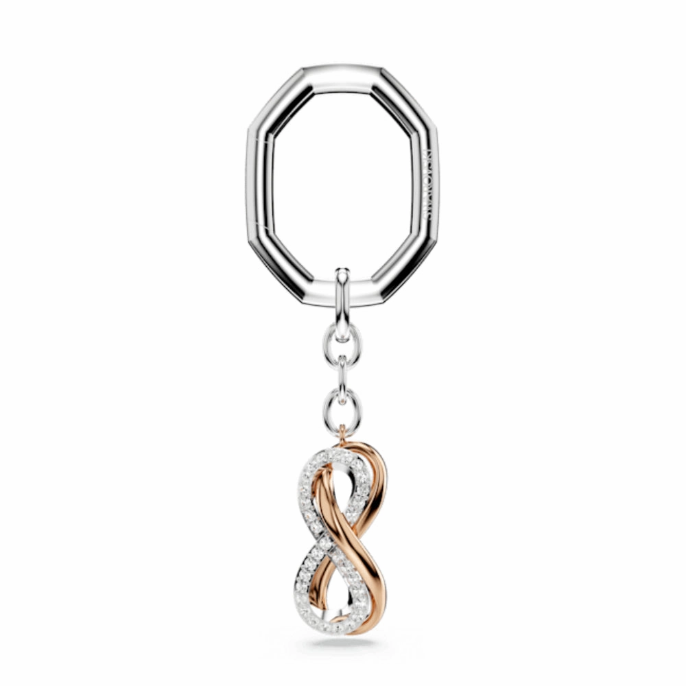 Swarovski Keyring Infinity, White, Mixed metal finish fashion-jewelry  