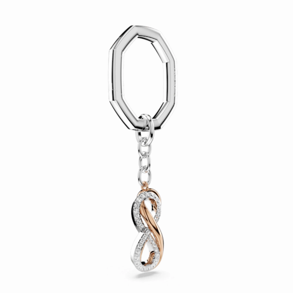 Swarovski Keyring Infinity, White, Mixed metal finish